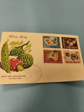 Ancienne enveloppe FDC timbres Vietnam fruits 1967 illustrée collection