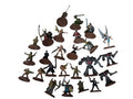 Lot 25 figurines Heroscape vintage, personnages variés, socles marron