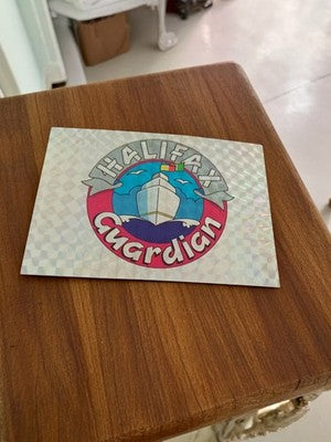 Autocollant vintage Halifax Guardian holographique bateau rétro