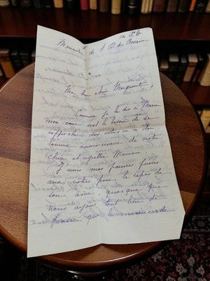 Lettre manuscrite ancienne 1916 WW1 adressée Marguerite encre violette