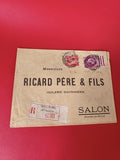 Ancienne lettre vintage Ricard Père & Fils timbres oblitérés collection philatél