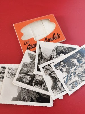 Lot de photos anciennes Les Grands Goulets noir et blanc avec étui vintage