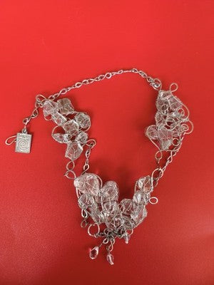 Vintage collier Danais gros maillons pierres naturelles transparentes design ori