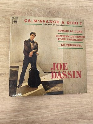 Vintage 45 tours ancien vinyle Joe Dassin disque rétro collection état d'occasio