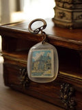 Porte-clés publicitaire vintage Ancienne Douane, illustration rétro, vieux métal
