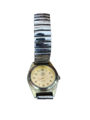 Montre vintage Le Griffon quartz France cadran crème, bracelet extensible