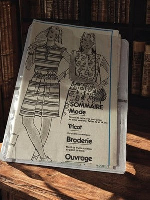 Patron de couture vintage ancien robe junior 2 versions années 70 rétro