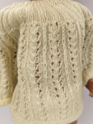Poupée Ratti ancienne Made in Italy cheveux blonds pull tricot crème yeux bleus
