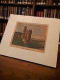 Gravure ancienne Château de Montreuil-Bellay art vintage rétro déco authentique