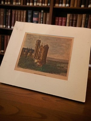 Gravure ancienne Château de Montreuil-Bellay art vintage rétro déco authentique