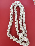 Collier vintage ancien, gros bijou coquillages authentiques rétro collection déc