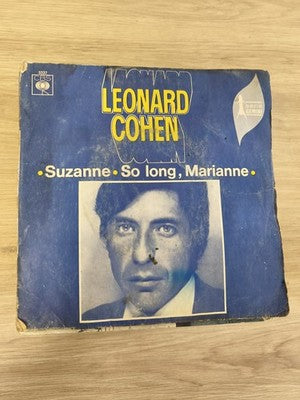 Vintage disque vinyle 45 tours ancien Leonard Cohen collection rétro état d'orig