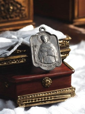 Médaille religieuse catholique vintage Bx Angelo Porro finition argentée