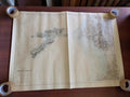 Carte marine vintage Marseille abords sud plastifiée - plan ancien XXL