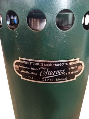 Réchaud catalytique vintage Thermx années 40 vert - Société Lyonnaise