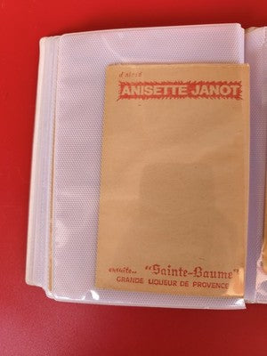Ancienne carte publicitaire vintage Anisette Janot Sainte-Baume liqueur Provence