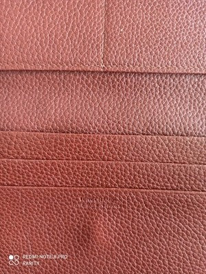 Portefeuille Longchamp Paris femme marron cuir grainé pochette porte-monnaie
