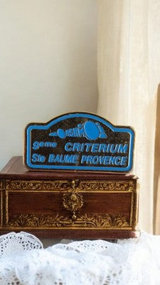 Pin's vintage Critérium Sainte Baume Provence 9e, bleu noir, badge sport ancien