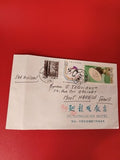 Ancienne lettre oblitérée avec timbres chinois, courrier vintage pour collection