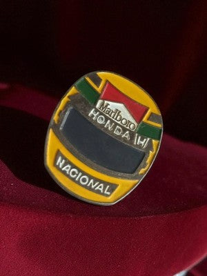 Pin's casque Marlboro Honda vintage F1 Ayrton Senna rétro tabac Nacional