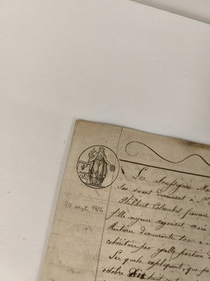 Acte manuscrit 1816 papier timbré Louis XVIII succession Colombet XIXe