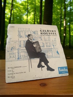 Disque vinyle 45 tours Gilbert Roussel Barclay rétro musette ancien