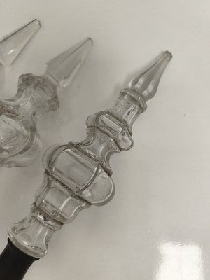Lot de pampilles anciennes cristal pour lustre décoratif, embouts variés