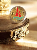 Pin's vintage EC Annecy 91 92 émail, badge rond football années 90