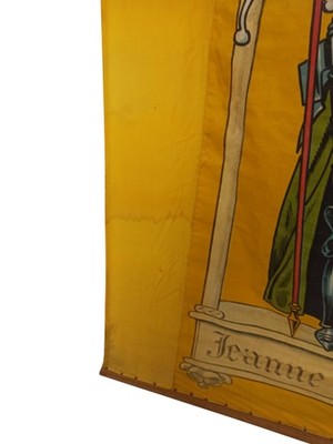 Étendard ancien Jeanne d’Arc, bannière décorative musée, motif héraldique