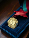 Médaille ancienne football octogonale vintage – trophée sportif rétro