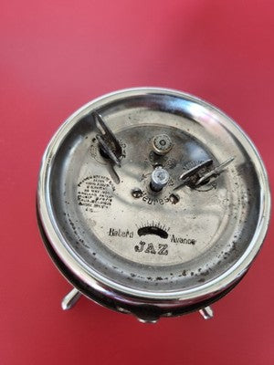 Grand réveil Jaz classic acier chromé 1920 horloge mécanique design rétro