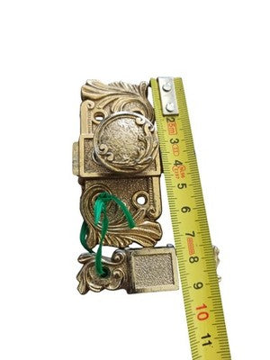 Poignée de porte ancienne début XXe dorée style Art nouveau vintage