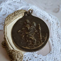 Médaille religieuse Saint Christophe aspect bronze – pendentif protection voyage