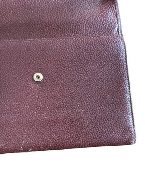 Portefeuille Longchamp Paris femme marron cuir grainé pochette porte-monnaie