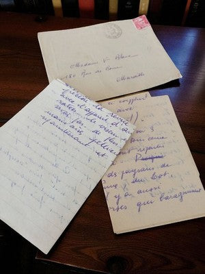 Lettre manuscrite ancienne 1945 WW2 avec enveloppe Marseille vintage