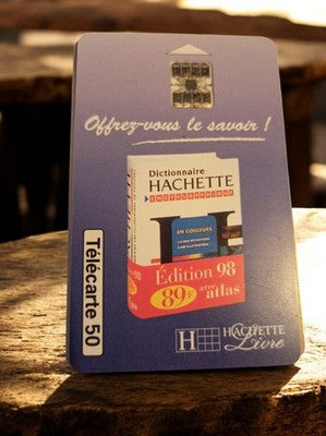 Télécarte Vintage 50 unités Hachette Livre Dictionnaire 1998 rétro pub