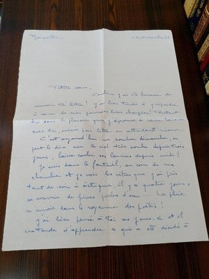 Lettre manuscrite ancienne 1948 Marseille post-WW2 à sa petite sœur vintage