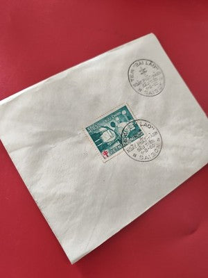 Ancienne enveloppe timbrée Vietnam oblitérée 1960 pour collection philatélie