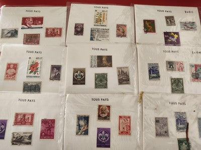 Lot anciens timbres collection vrac tous pays philatélie, thématiques variées