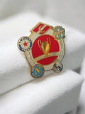 Pin's vintage Ligue des Champions 1990-91 Spartak OM Napoli Real badge foot