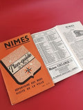 Vintage plan-guide ancien Nîmes BLAY, brochure répertoire rues orange rétro