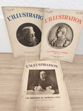 Lot 3 revues L'ILLUSTRATION 1931 Maréchal Joffre Foch couvertures illustrées