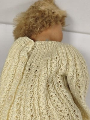 Poupée Ratti ancienne Made in Italy cheveux blonds pull tricot crème yeux bleus