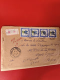 Ancienne lettre vintage timbres Tunisie oblitérés 1991 philatélie collection