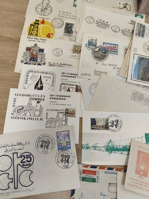 Rare lot ancien lettres philatéliques pétrole, enveloppes timbrées vintage