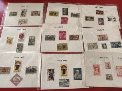 Lot anciens timbres monde vrac collection philatélie pays variés vintage
