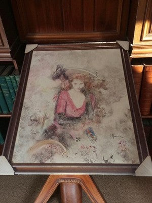 Lithographie signée Annie Minassian, art figuratif vintage, encadrée