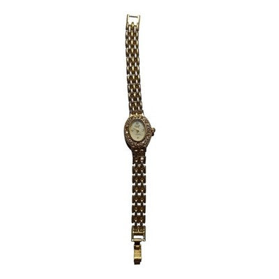 Montre femme Majestic Paris dorée cadran ovale strass fantaisie