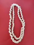 Collier vintage ancien en coquillages naturels gros maillons, bijou rétro collec
