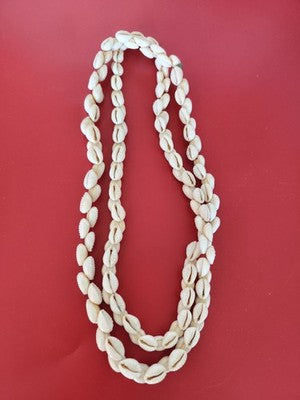 Collier vintage ancien en coquillages naturels gros maillons, bijou rétro collec
